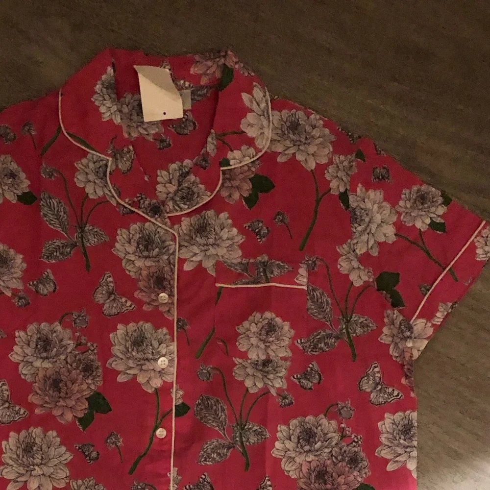 New Mahogany Cotton Floral Short Pajama Set - Pink M - Picture 3 of 4